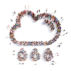 people in the shape of clouds.