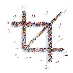 people in the shape of abstract symbols.