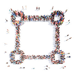 people in the shape of  frame.