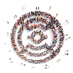 people in the shape of abstract symbols.