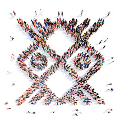 people in the shape of abstract symbols.