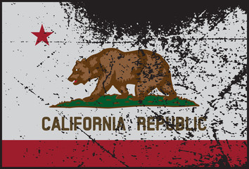 California Flag Grunged