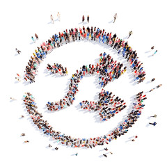 People in the form of arrows.