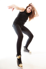 Naklejka premium people concept - teenage girl in casual clothes