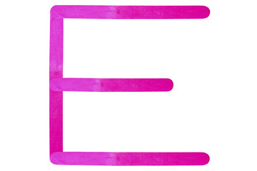 English alphabet by pink wood