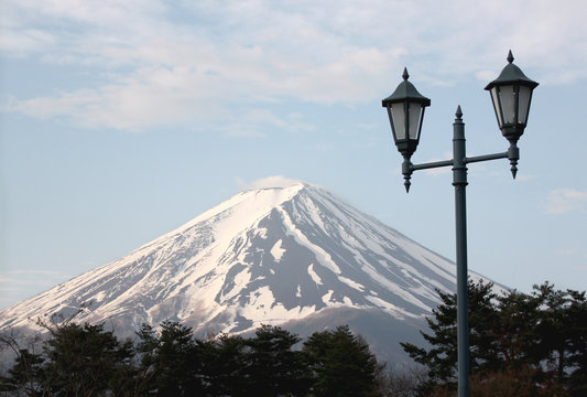 Mount Fuji And Green Lantern Park.