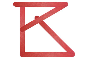 Obraz premium English alphabet by red wood