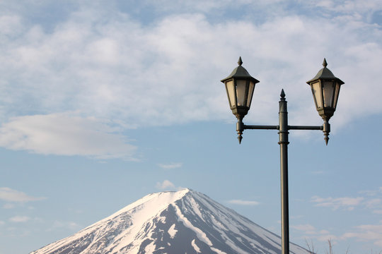 Mount Fuji And Green Lantern Park.