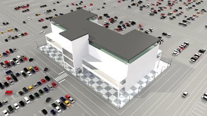 大駐車場完備のショッピングモール