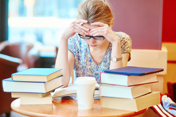 Student studying or preparing for exams