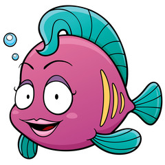 Vector illustration of Cartoon fish