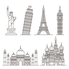 Obraz premium Landmark icons. Vector illustrator