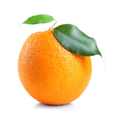 Ripe orange isolated on white