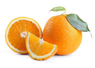 Ripe orange isolated on white