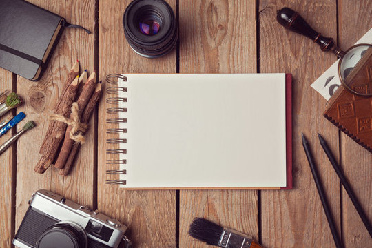 Notebook mock up for artwork or logo design