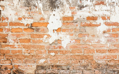 Grunge red brick wall background.