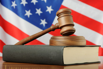 Gavel on a USA flag background