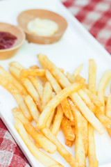 French-fried potatoes are batons of deep-fried potato