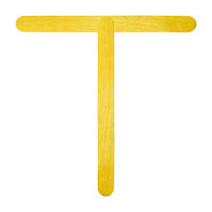 English alphabet by yellow wood