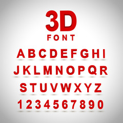 3D red font design set