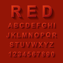 red font design set