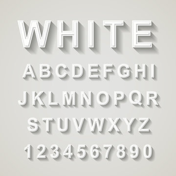 white font design set