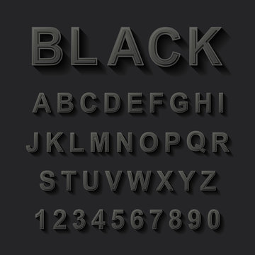 black font design set