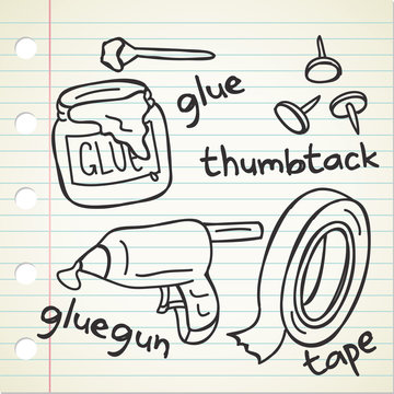 glue thumbtack and tape