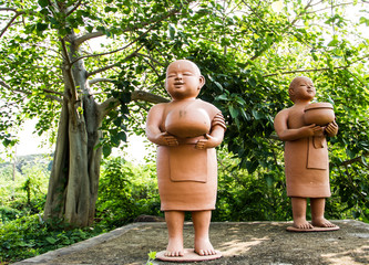 Fototapeta na wymiar Buddhist novice dolls