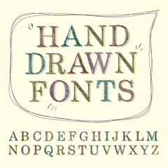 colorful hand drawn fonts design