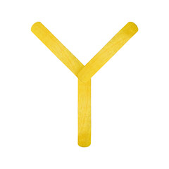 English alphabet by yellow wood