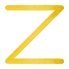 English alphabet by yellow wood