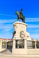 statue of  D.Jose I on commerce square in Lisbon