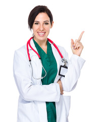 Doctor with finger point up