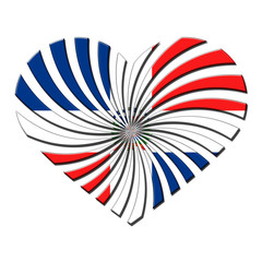 Dominican Republic 3D heart shaped flag