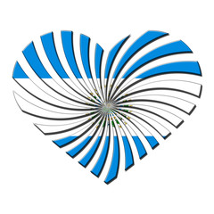 El Salvador 3D heart shaped flag