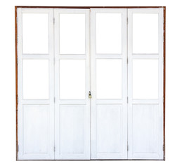 old wooden door isolated on white background