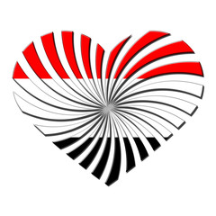 Yemen 3D heart shaped flag