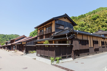 Fototapeta na wymiar Old houses of Iwami Ginzan, Omori, Japan