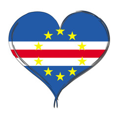 Cape Verde 3D heart shaped flag
