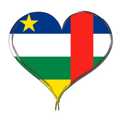 Obraz premium Central African Republic 3D heart shaped flag