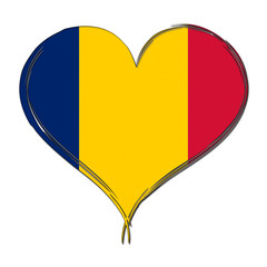 Fototapeta premium Chad 3D heart shaped flag