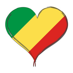 Congo 3D heart shaped flag