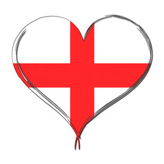 England 3D heart shaped flag
