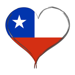 Flag of Chile 3D heart shaped flag