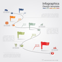 Infographic design template with elements and icons. Vector