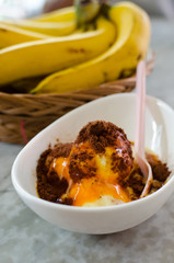 icecream with yolk and ovaltines choccolate