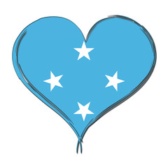 Micronesia 3D heart shaped flag