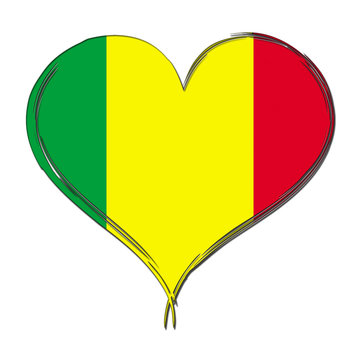 recommend clip art: Mali 3D heart shaped flag