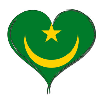 recommend clip art: Mauritania 3D heart shaped flag